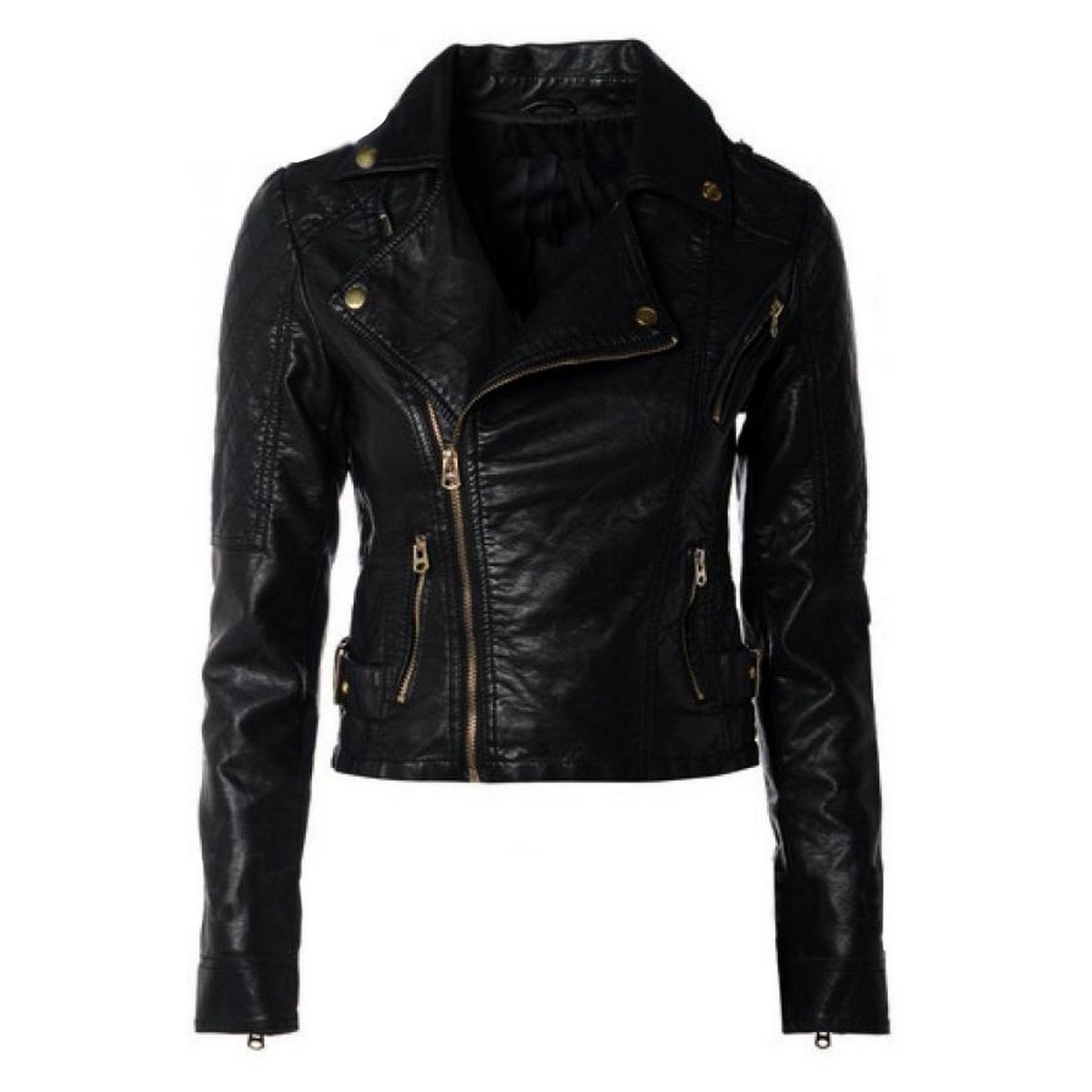 Women Black Biker Leather jacket Women Black Biker Leather jacket