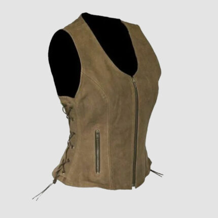 Womens Brown Leather Vest