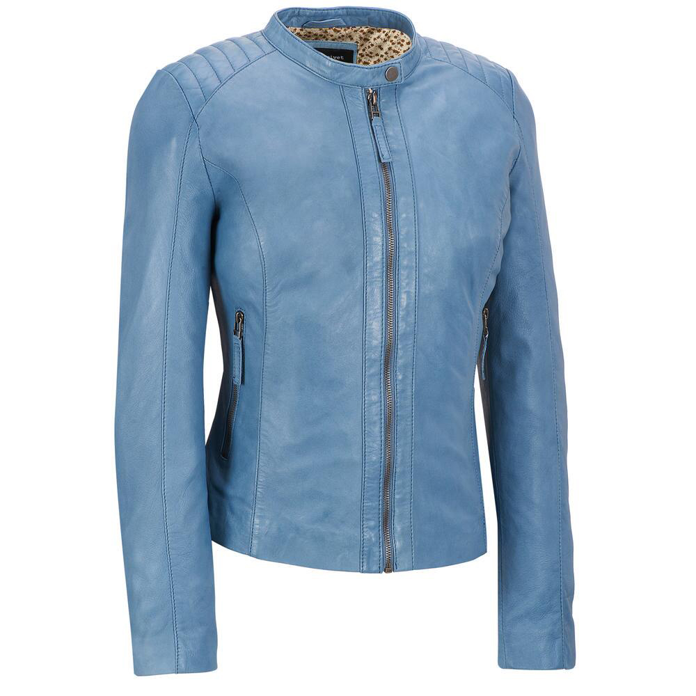 Women Blue Biker Leather jacket Women Blue Biker Leather jacket